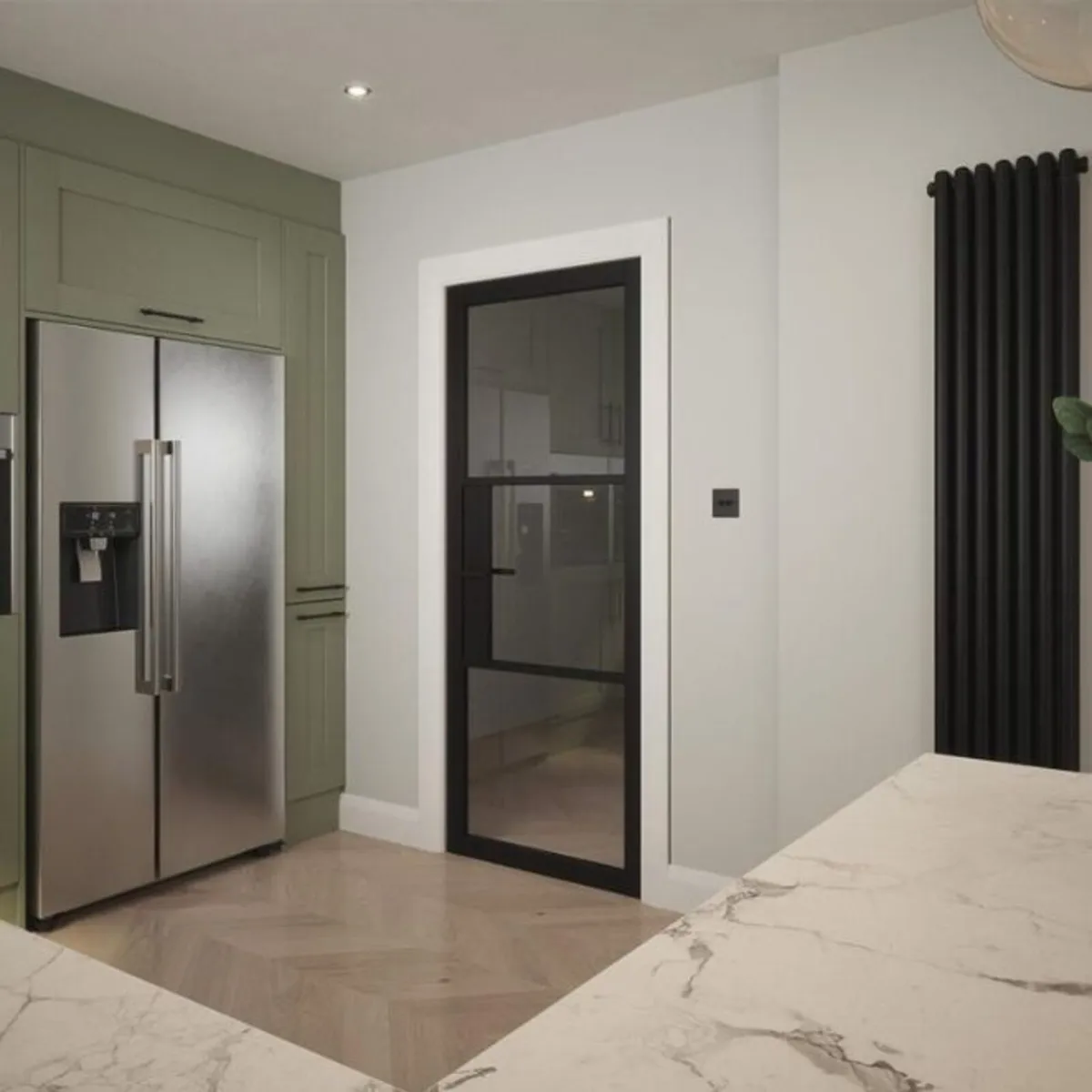 Seattle 3 Lite Clear Glass Black Primed Doors - Image 1