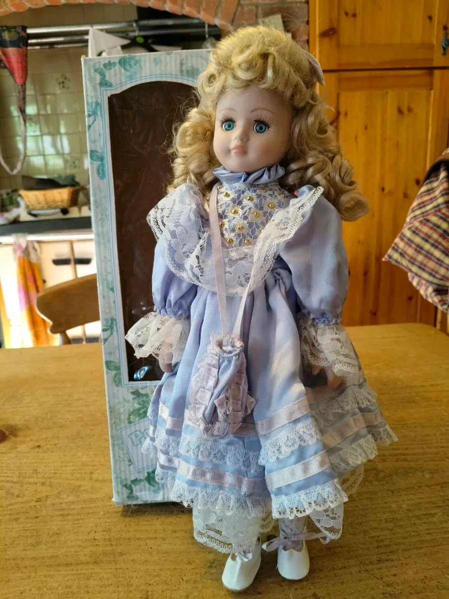 vintage porcelain collector doll, from the 1980s. - Image 1
