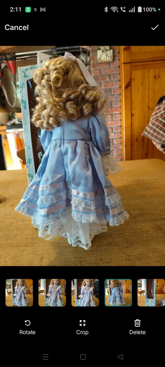 vintage porcelain collector doll, from the 1980s. - Image 4