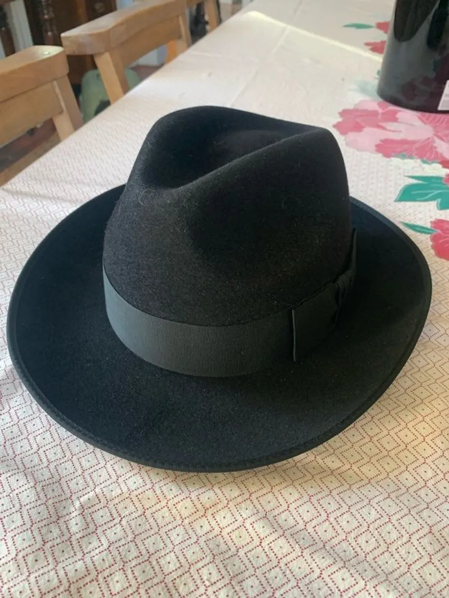 Christys London Black Felt Fedora Hat. - Image 1