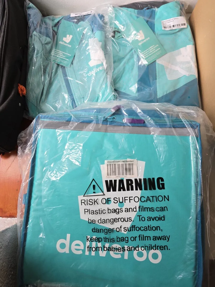 Deliveroo bag and uniform