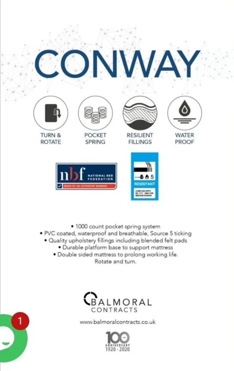 Conway Contract Waterproof Mattress - Image 2