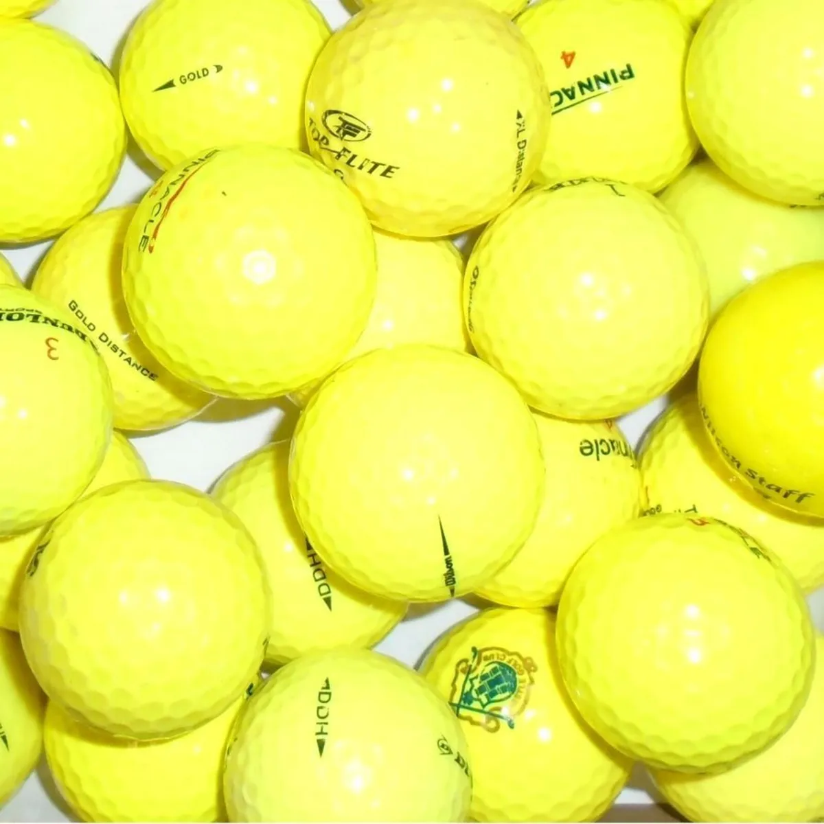 Value Branded Mix of Yellow Lake Golf Balls - 25