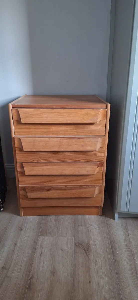 Chest of drawers solid pine 2 for sale - Image 4