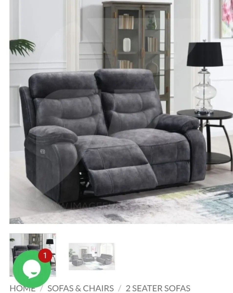 Carrie Electric Reclining 2 Seater Sofa - Image 1