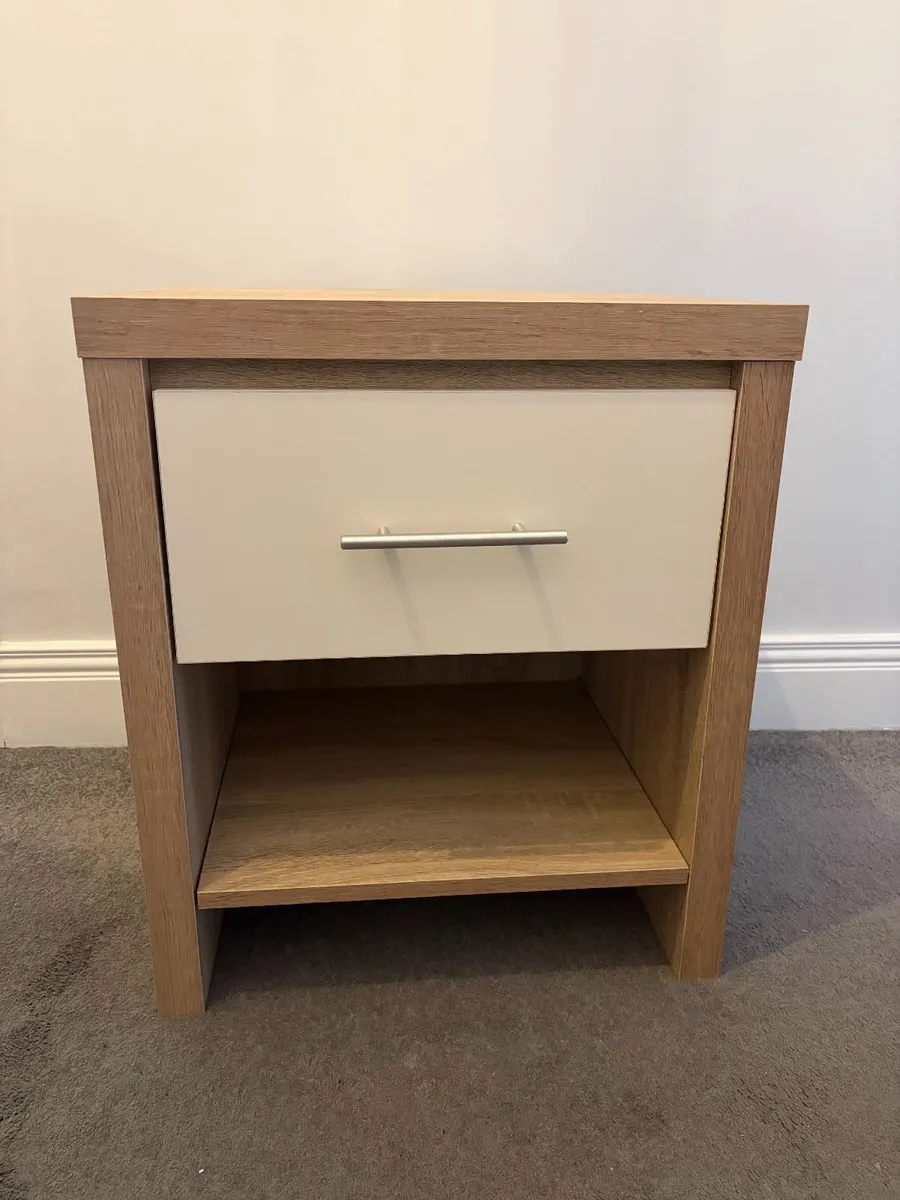 Oak Effect Bedside Locker / Nightstand - Image 1
