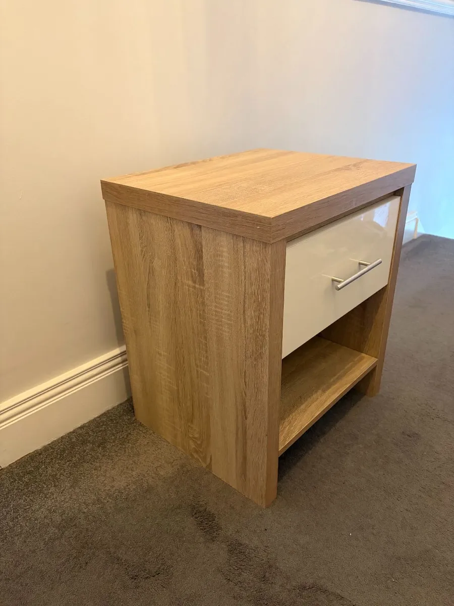 Oak Effect Bedside Locker / Nightstand - Image 2