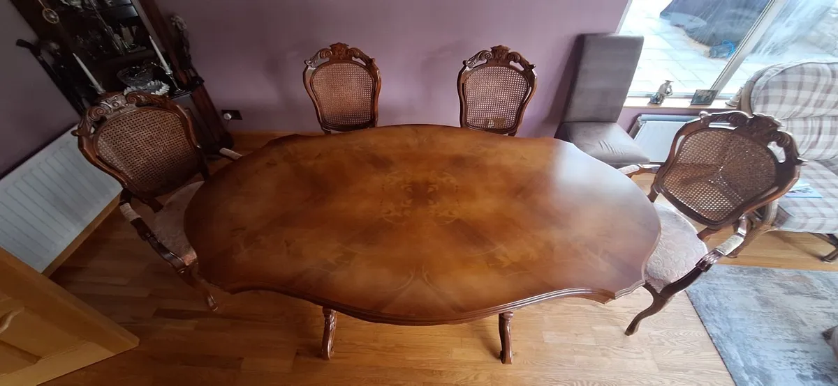 Inlaid Italian Rosewood Dining Room set - Image 3