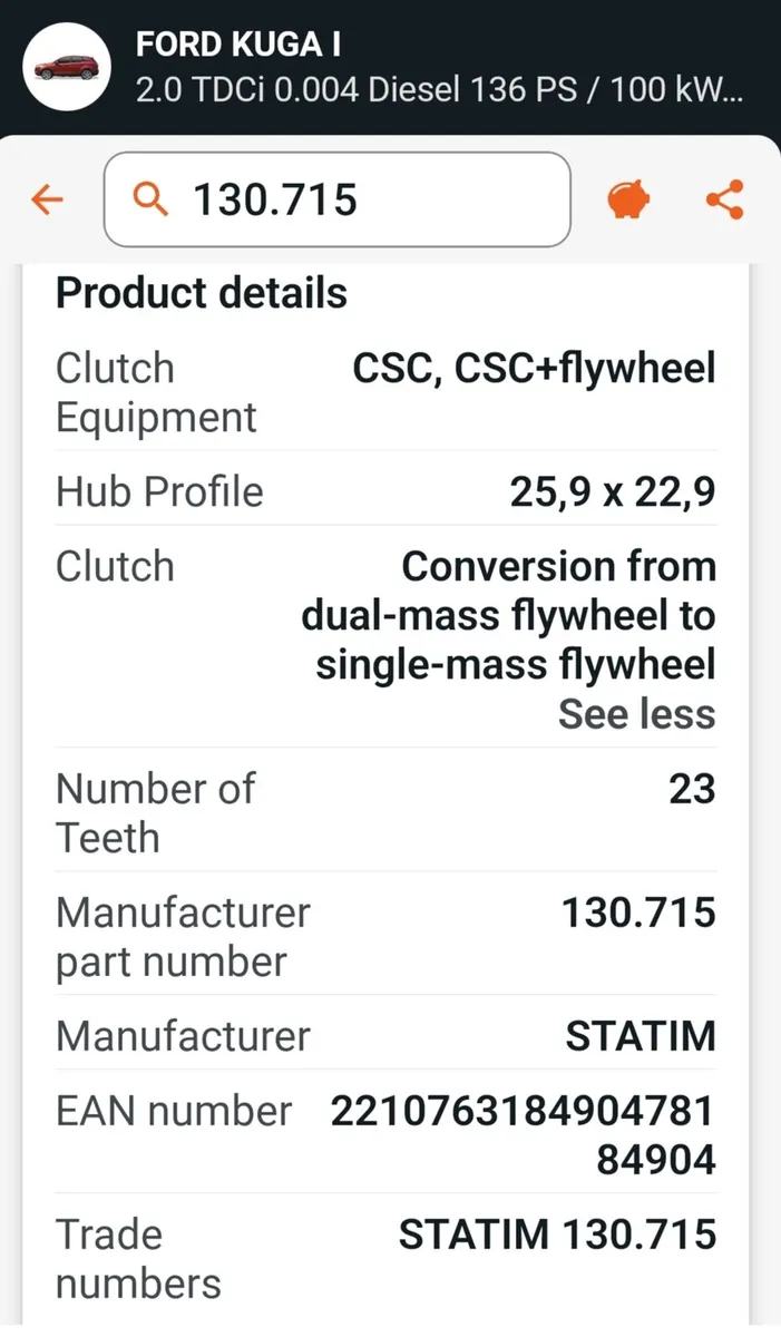 Kuga Clutch & Flywheel kit - Image 2