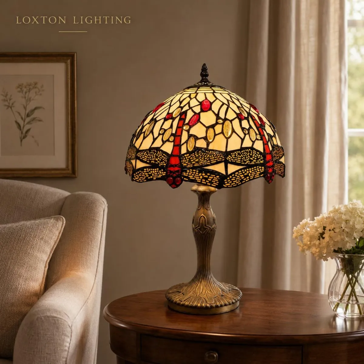 Tiffany Lamp 12 Inch Dragonfly - Image 2