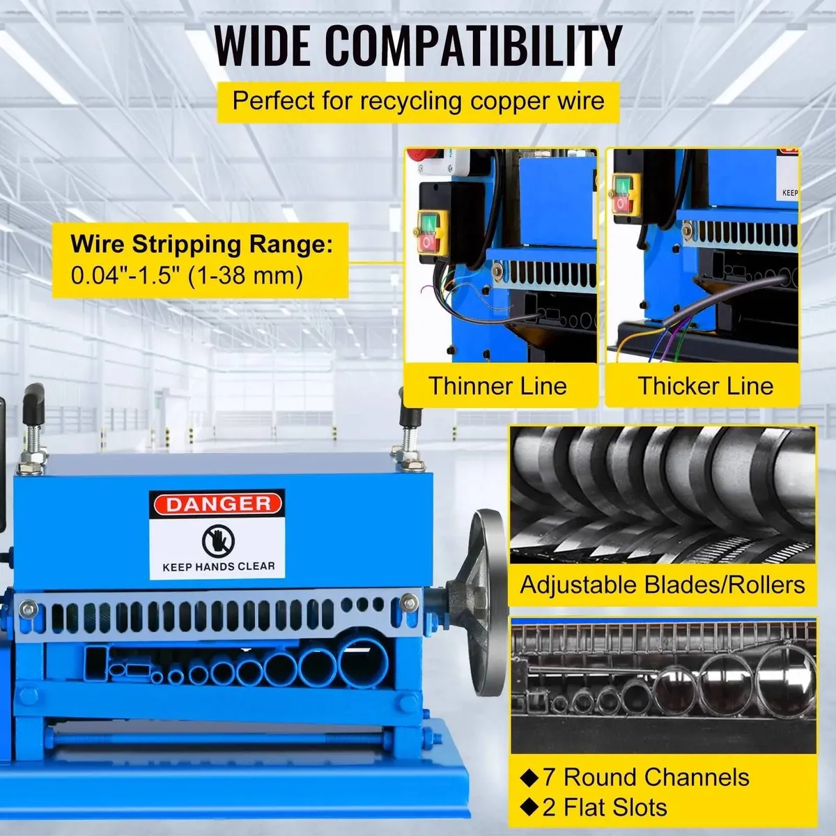 Automatic Wire Stripper 370W 11 Holes 1.5–38mm - Image 4