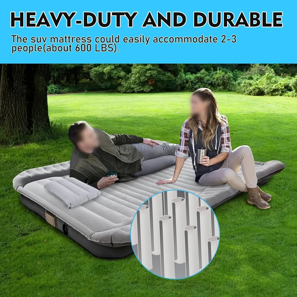 Suv Air Mattress with Cordless Built-In Pump Fast - Image 4