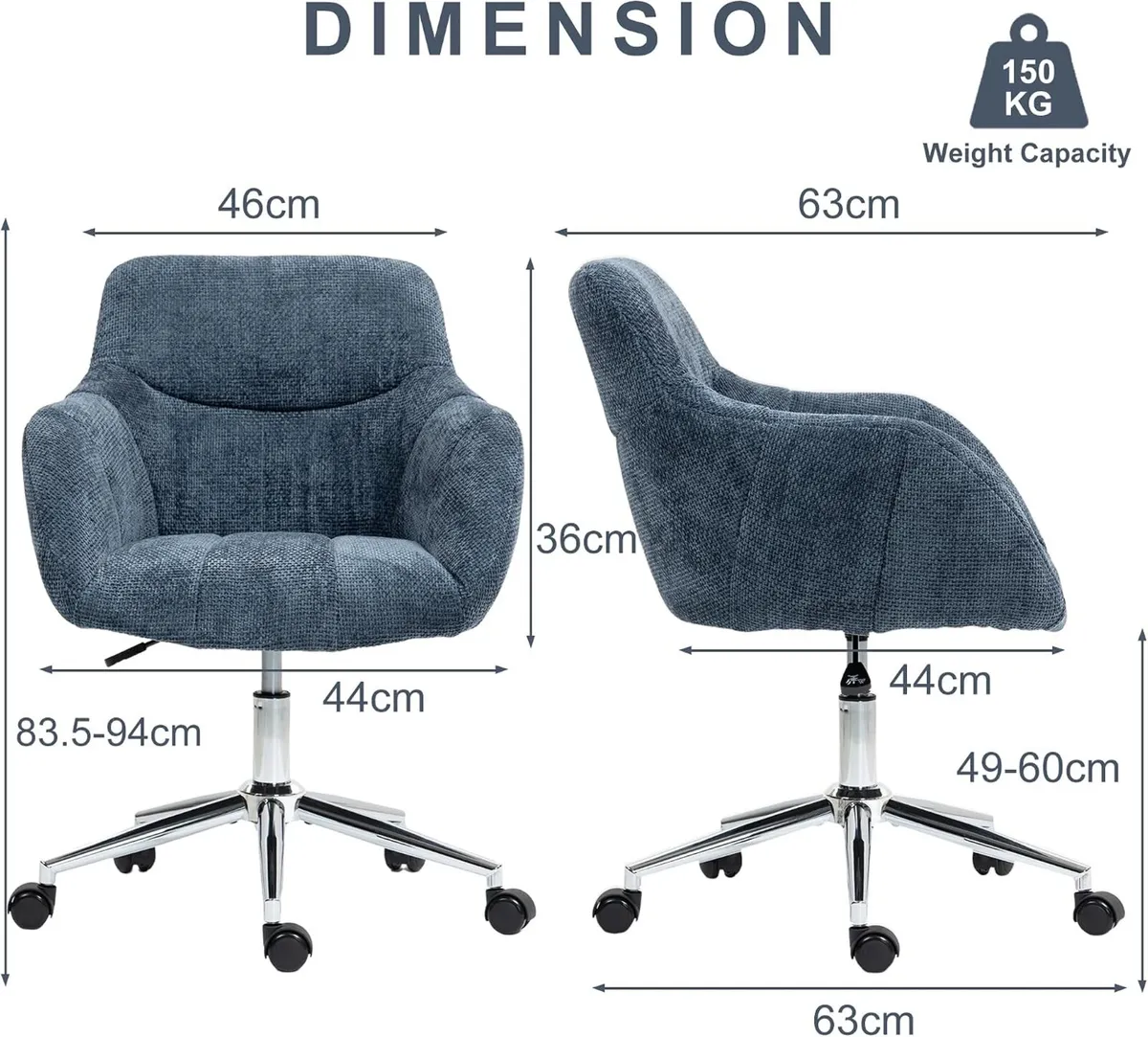 Upholstered Home Office Desk Chairs - Image 2