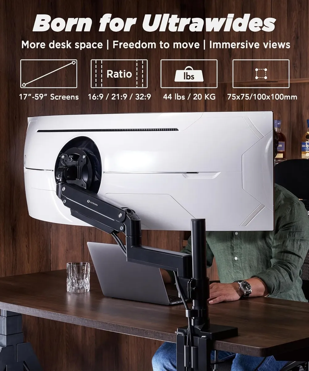 Heavy Duty Monitor Arm for Ultrawide Monitors Up - Image 2
