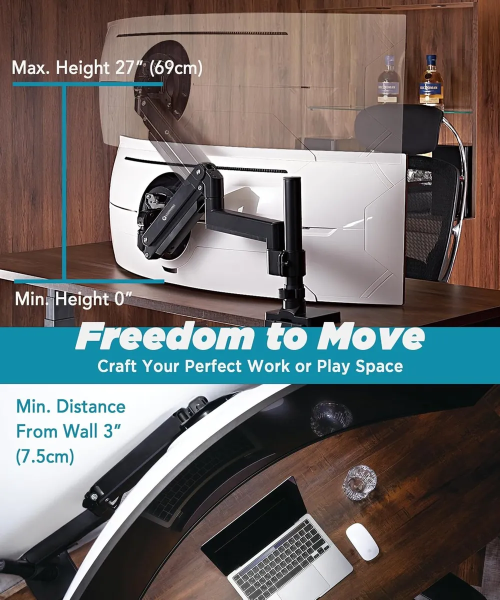 Heavy Duty Monitor Arm for Ultrawide Monitors Up - Image 3