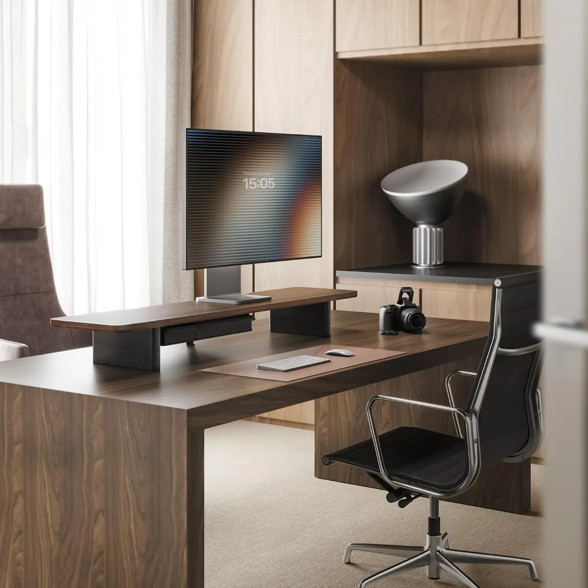 Monitor Stand 108CM Solid Wood Leg for Laptop - Image 3