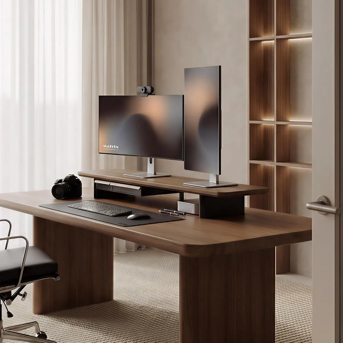 Monitor Stand 108CM Solid Wood Leg for Laptop - Image 4