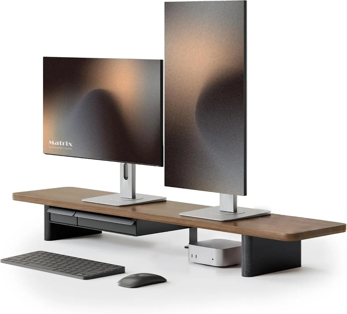 Monitor Stand 108CM Solid Wood Leg for Laptop - Image 1