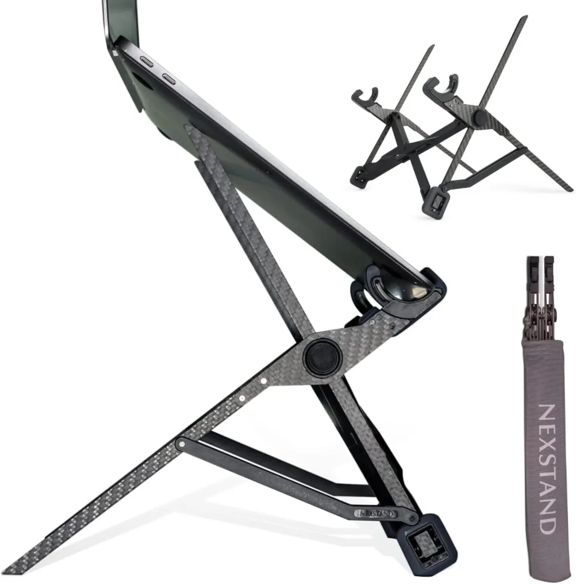 K1 Laptop Stand Carbon Fibre Foldable Portable - Image 1