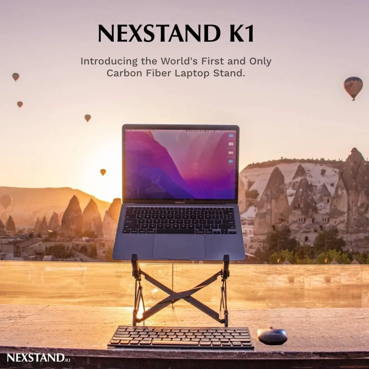 K1 Laptop Stand Carbon Fibre Foldable Portable - Image 2
