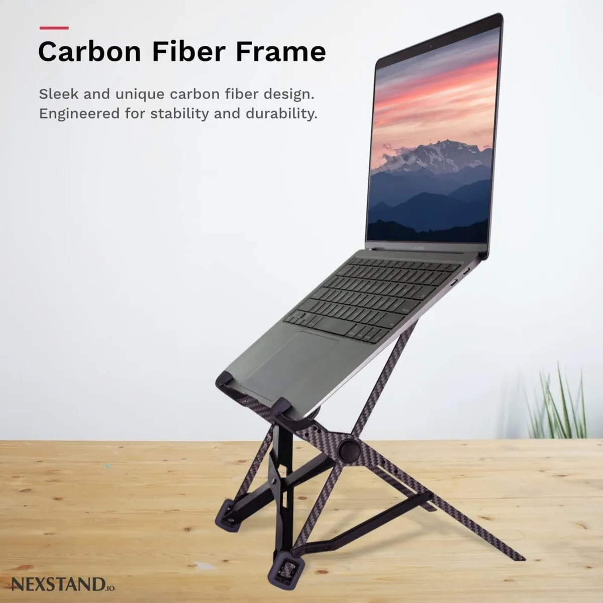 K1 Laptop Stand Carbon Fibre Foldable Portable - Image 4