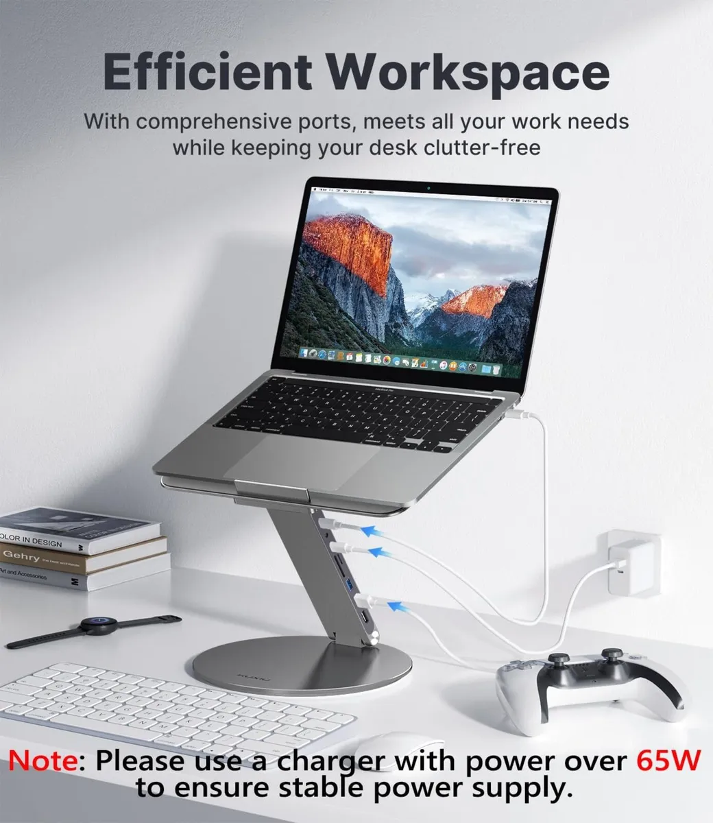 X53 Laptop Stand Desk with 8-In-1 Docking Station - Image 3