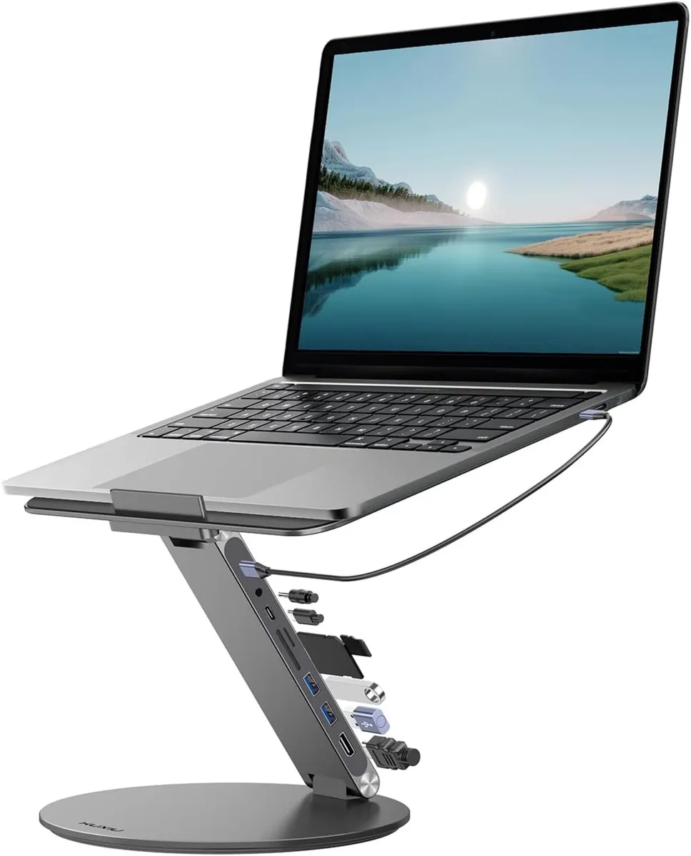 X53 Laptop Stand Desk with 8-In-1 Docking Station - Image 1