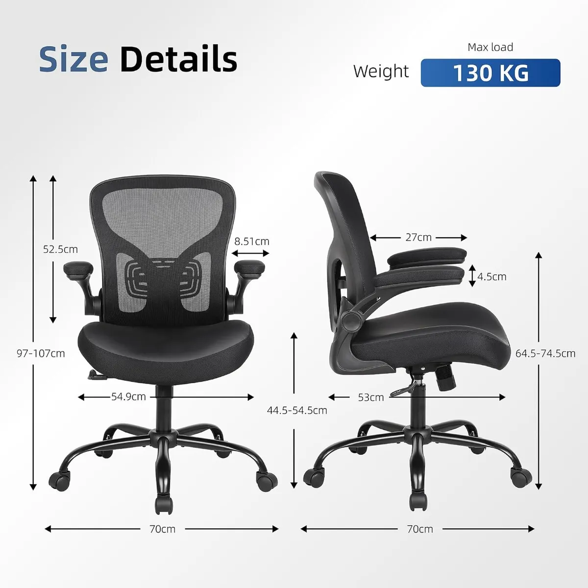 Office Chair Desk Ergonomic Home Mesh Lumbar - Image 2