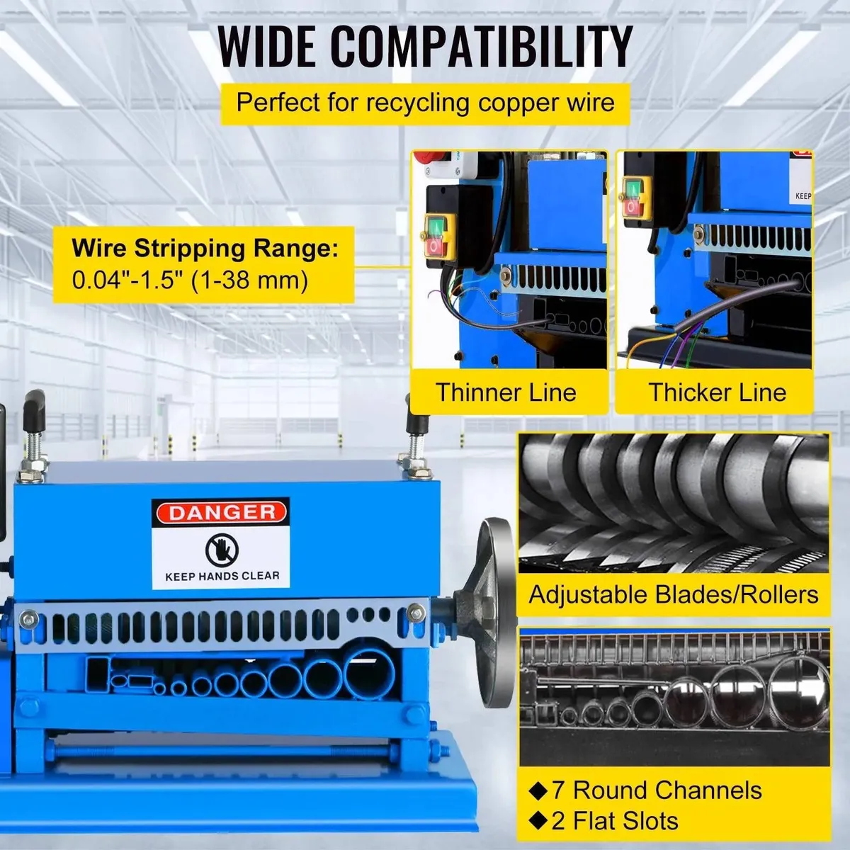 370W Automatic Cable Stripper 11 Holes 1.5–38mm - Image 3