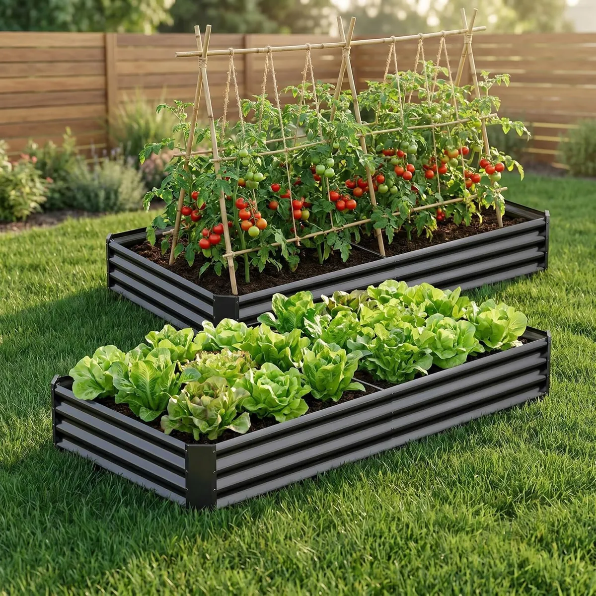 2pcs Metal Galvanized Raised Garden (Set of 2) - Image 1