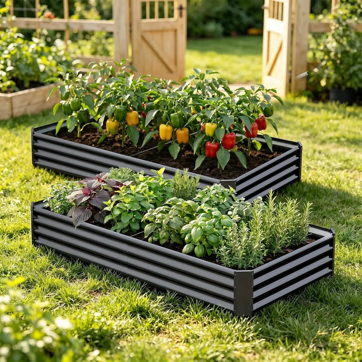 2pcs Metal Galvanized Raised Garden (Set of 2) - Image 3