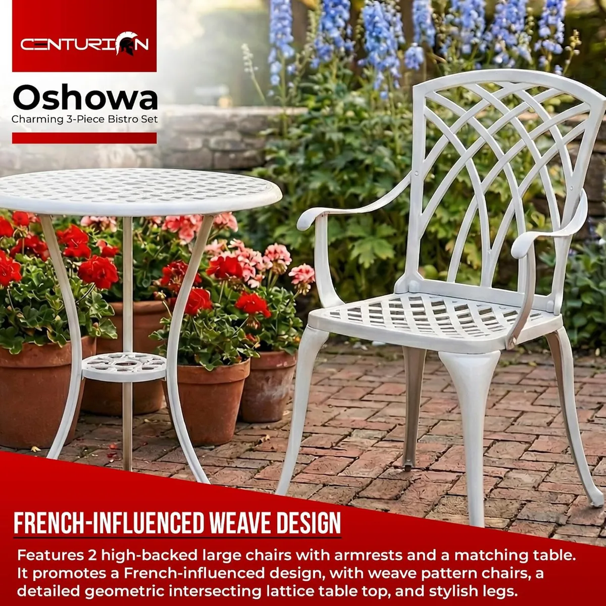 Luxurious Garden and Patio Table 2 Large Chairs - Image 2