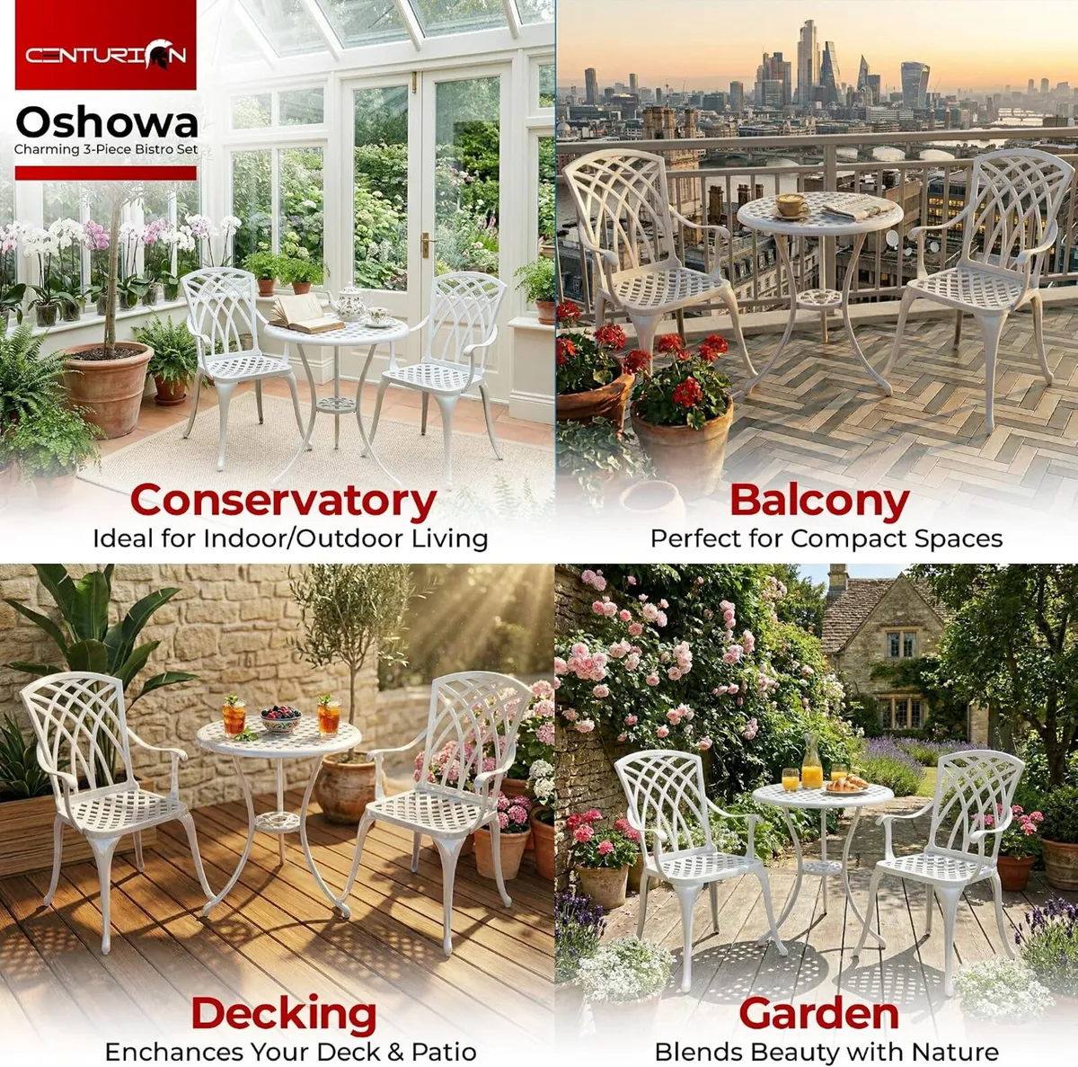 Luxurious Garden and Patio Table 2 Large Chairs - Image 3