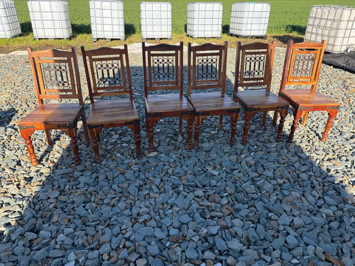 6 x kitchen chairs indian pine €150 - Image 2
