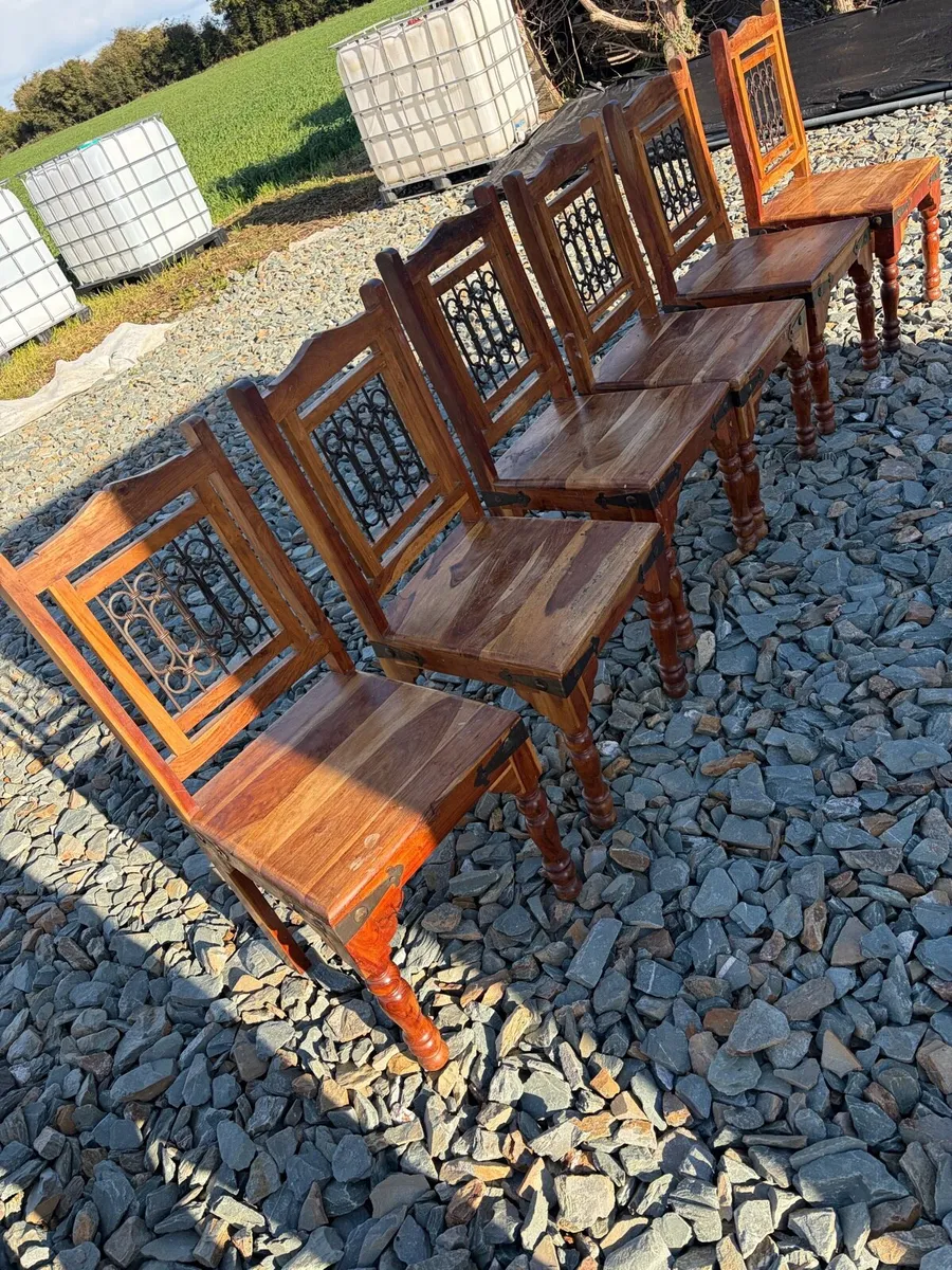 6 x kitchen chairs indian pine €150 - Image 3