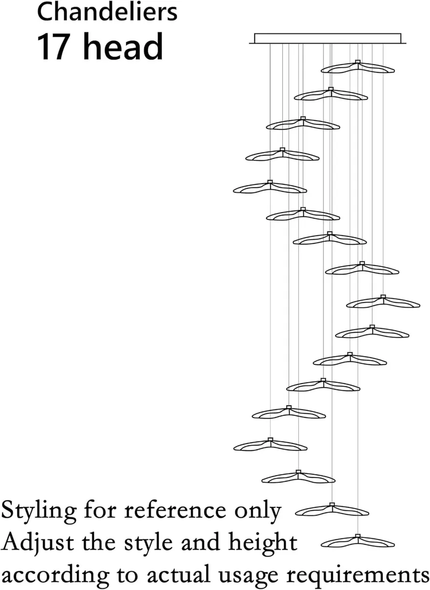 Extra Long Stairwell Chandelier Large Multi-Tier - Image 2
