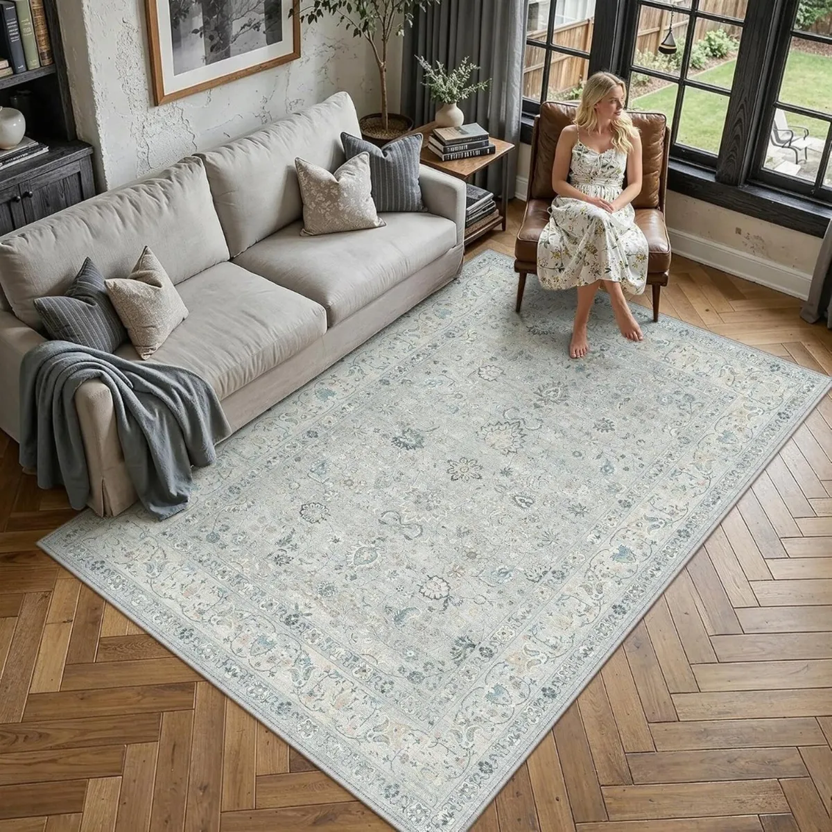 Rugs Living Room Washable Non Slip Carpet - Image 1