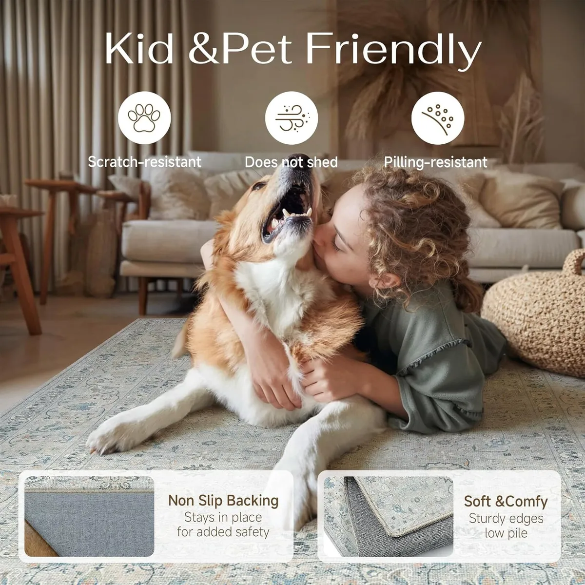 Rugs Living Room Washable Non Slip Carpet - Image 3