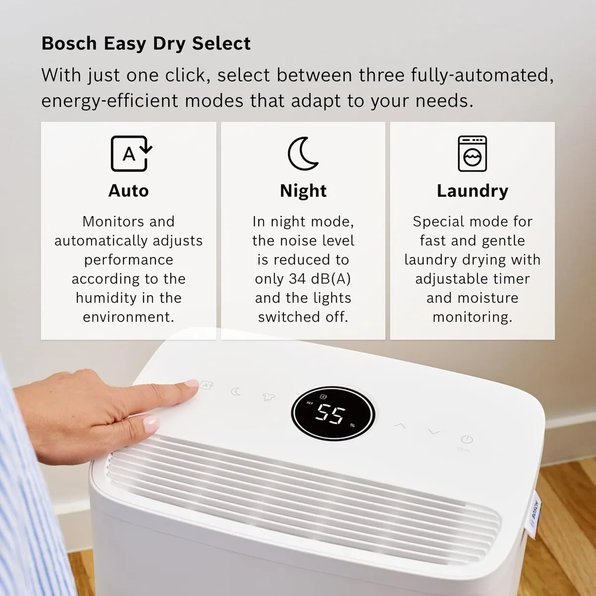 Bosch Dry Dehumidifier for 17 M² 10L 24h - Image 4