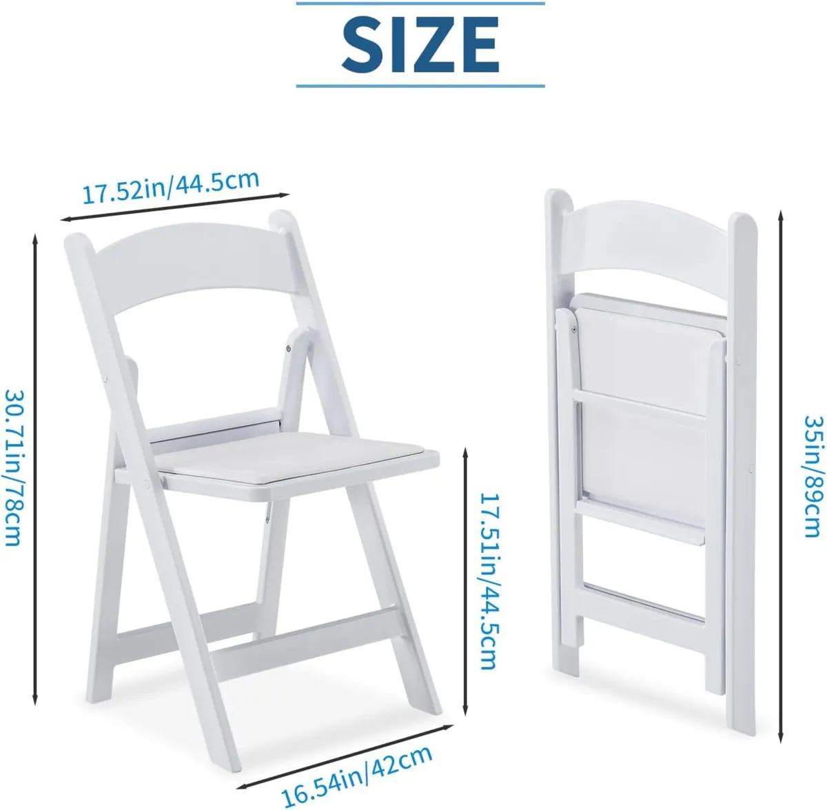 Resin Folding Chairs Foldable Chair (4 Pack) - Image 2
