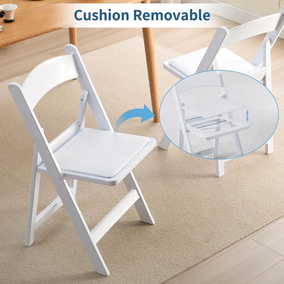Resin Folding Chairs Foldable Chair (4 Pack) - Image 3