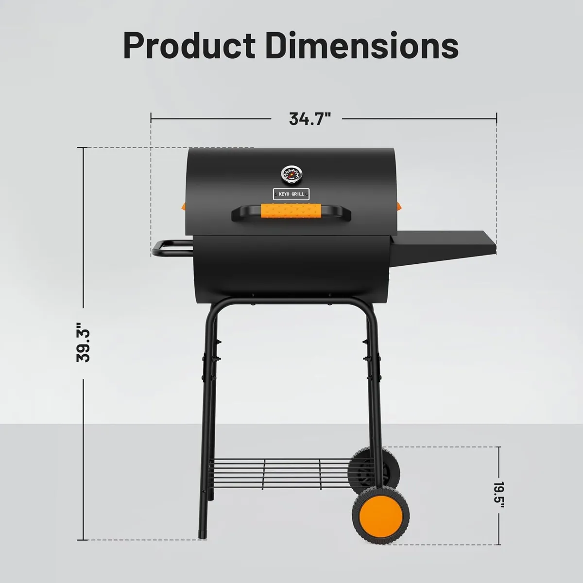 20" Bbq Grill with Height-Adjustable Tray- 351 Sq - Image 3