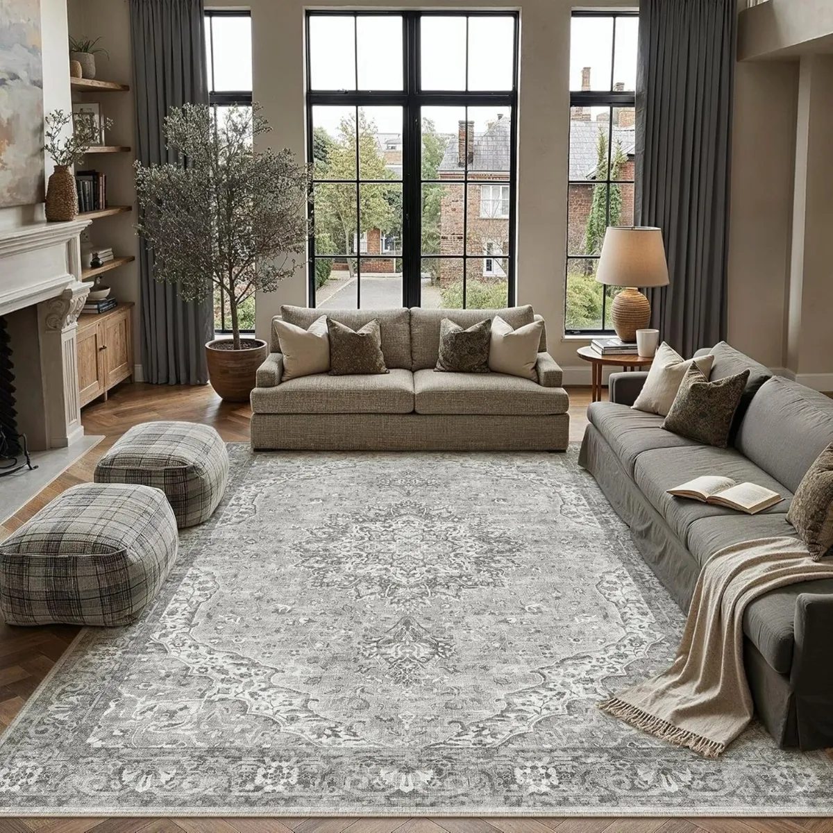 Vintage Rugs Living Room Washable Rug - Image 1
