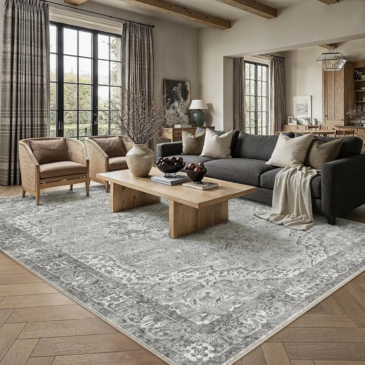 Vintage Rugs Living Room Washable Rug - Image 3