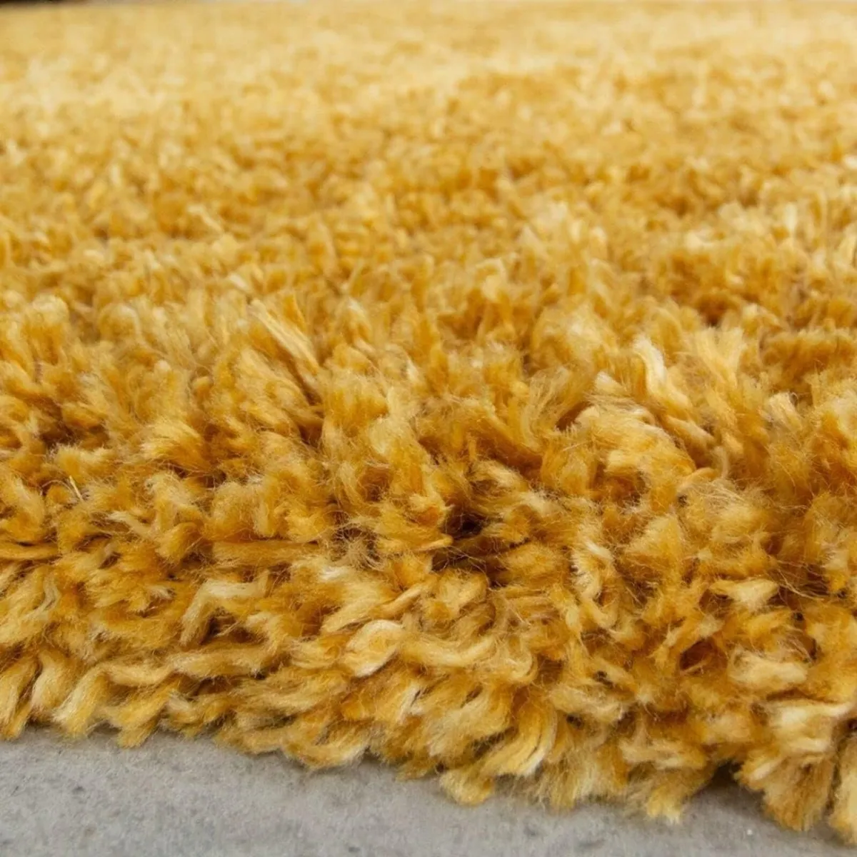 Modern Super Soft Mustard Shaggy Shag Runner Rug - Image 2