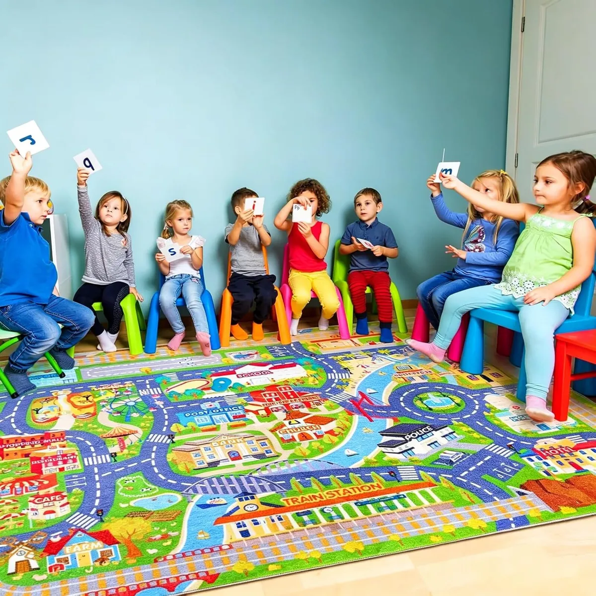 Kids Carpet Playmat Rug City Life Huge - Image 4
