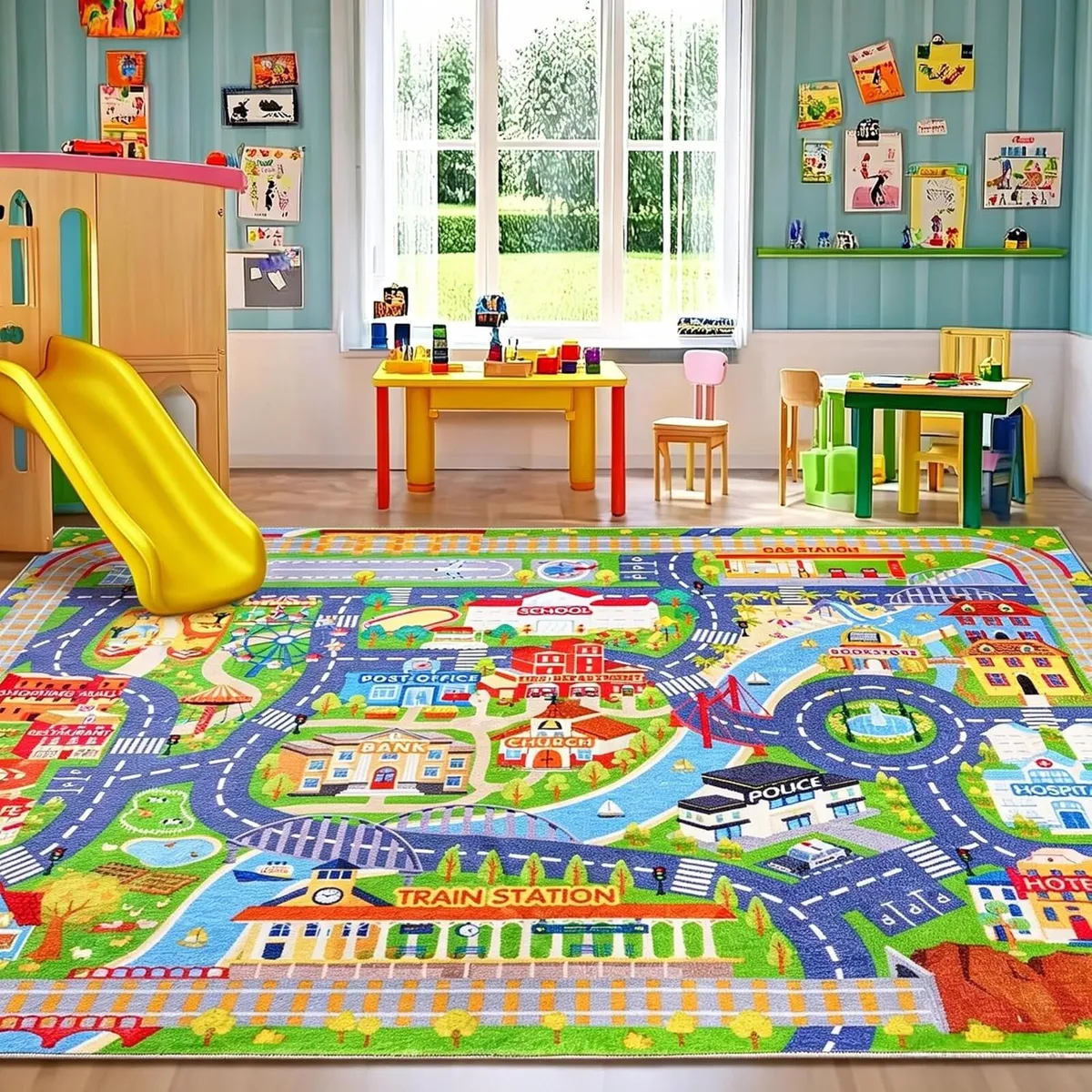 Kids Carpet Playmat Rug City Life Huge - Image 2