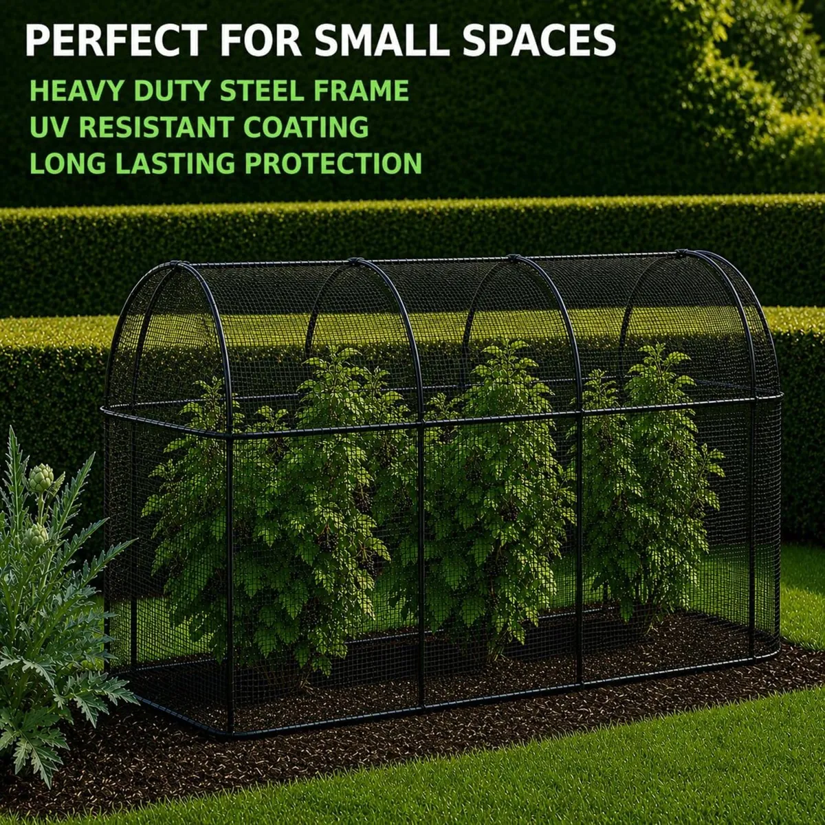 Steel Long Fruit Cage Frame with Bird Netting - Image 4
