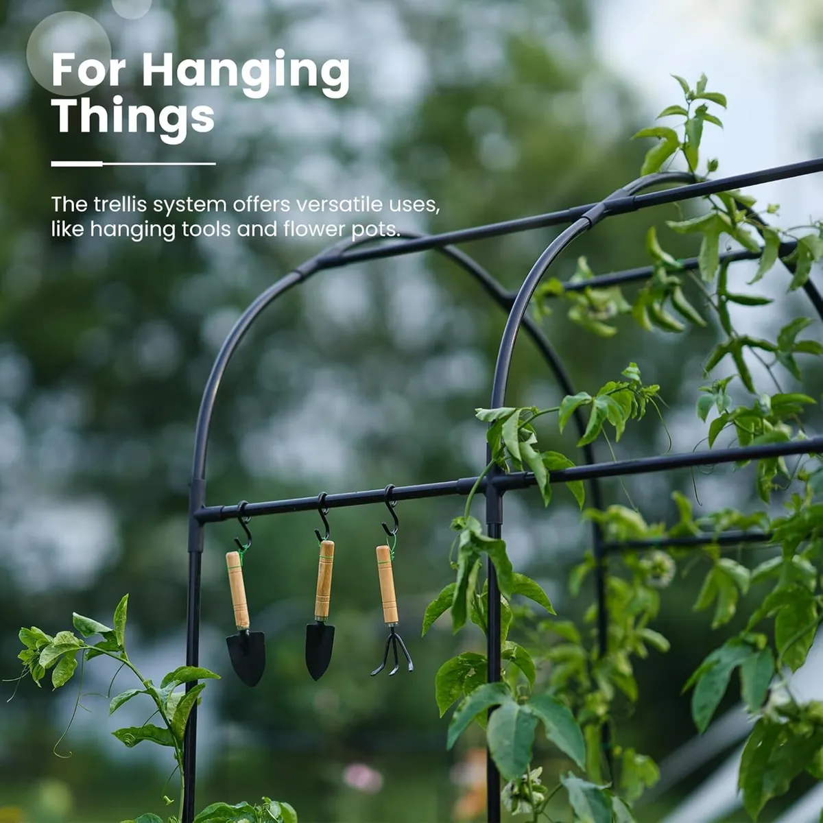 Galvanized Metal Raised Garden Bed with Trellis - Image 3