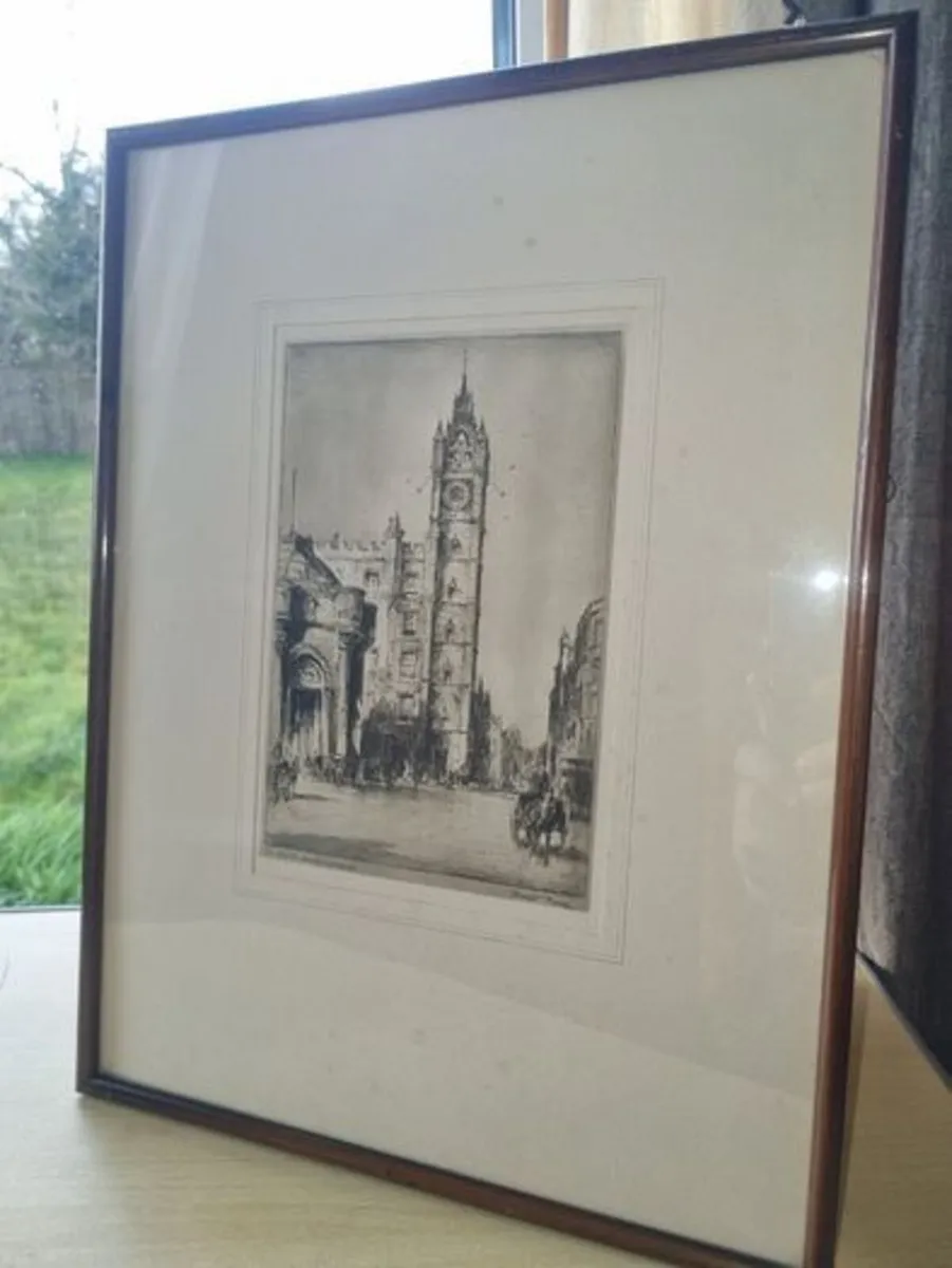 Preston Cribb "The Old Tolbooth Glasgow" Etching - Image 1